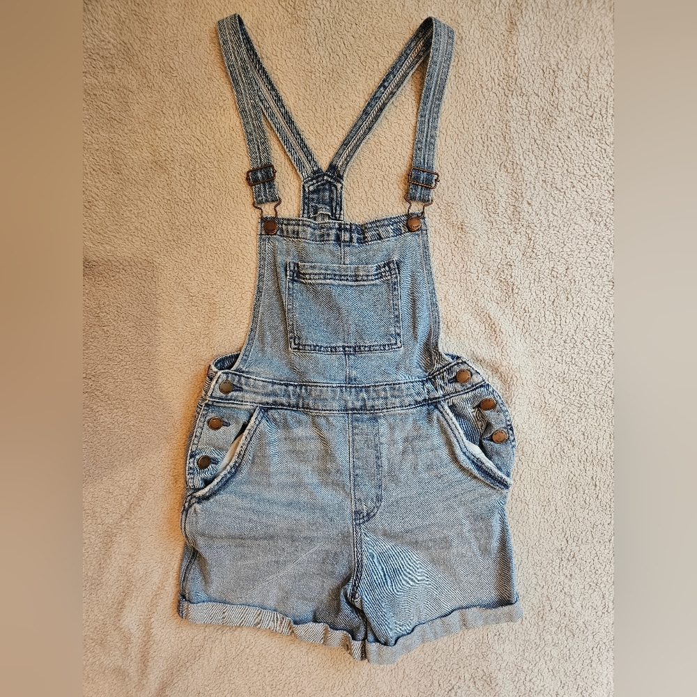 Hollister High-Rise Mom Overalls Short S
